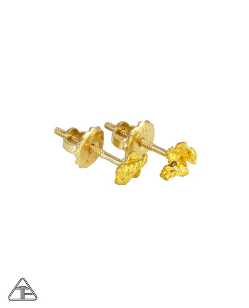 Studs: Alaskan Yellow Gold Nugget Earrings