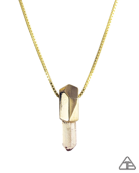 Coronel Murta Tourmaline 14k Yellow Gold Crystal Talisman Pendant