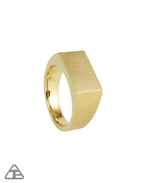 Signet Ring: Matte 14K Yellow Gold