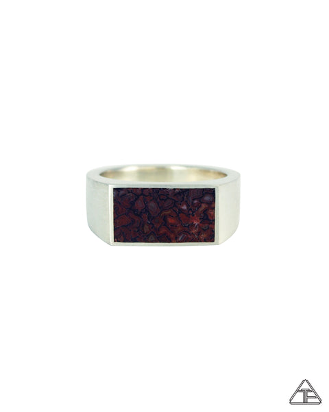 Signet Ring: Inlay Dinosaur Bone Size 10
