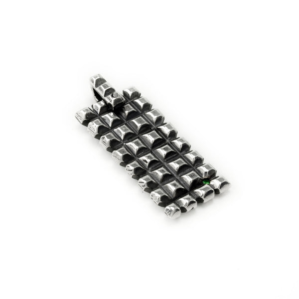 Hedron Lattice: Sterling Silver Dog Tag Tsavorite