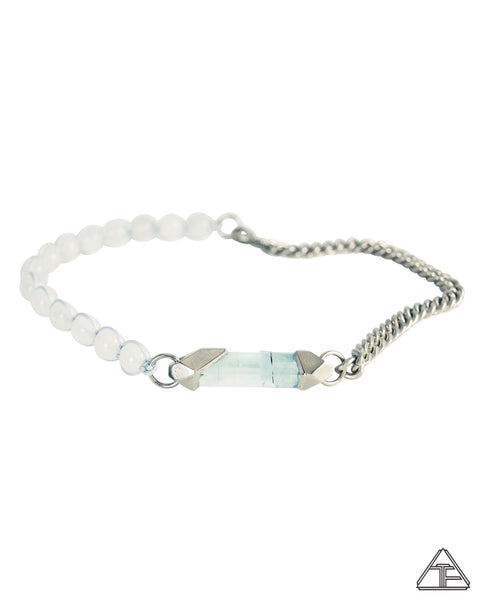 Aquamarine Palladium Crystal Talisman Choker