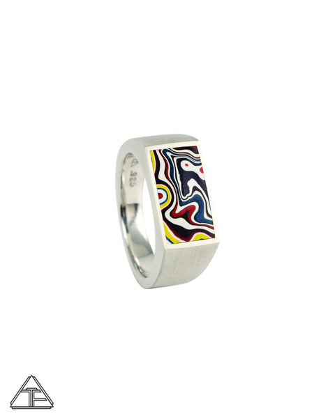 Signet Ring: Fordite Inlay Size 10