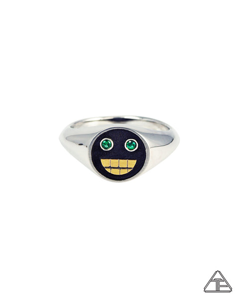 Grillz: Emerald Sterling Silver 22k Ring