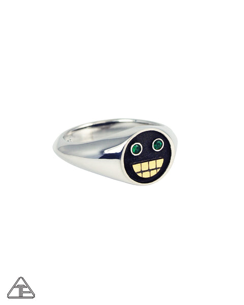 Grillz: Emerald Sterling Silver 22k Ring