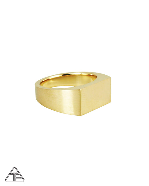 Signet Ring: Matte 14K Yellow Gold