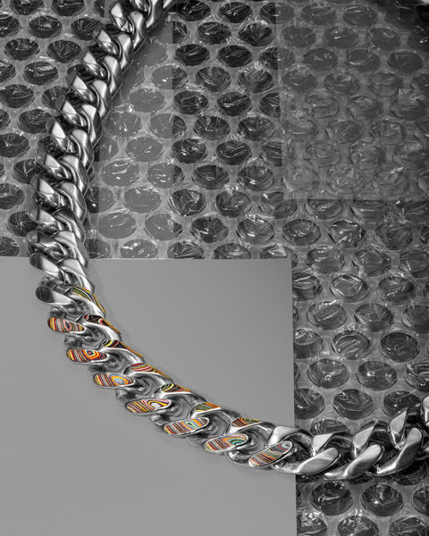 BUDDYLAND® Cuban Link 22" Chain: Fordite Inlay