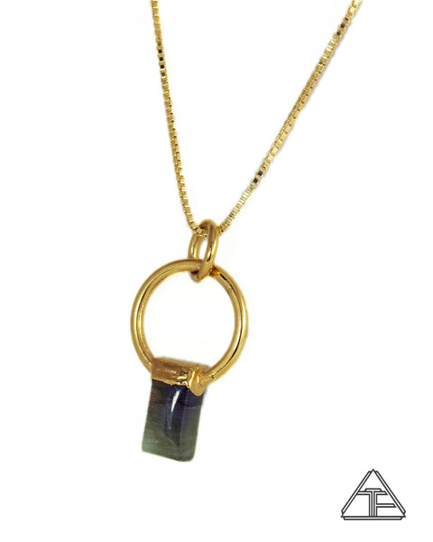 Labradorite Yellow Gold Crystal Talisman Pendant