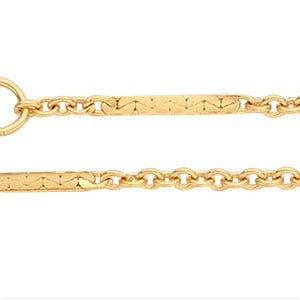 14k Yellow Gold Fill Cable Chain with Bar Accents 1.5mm