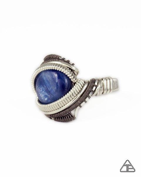 Size 6.5 - Kyanite Sterling Silver and Titanium Wire Wrapped Ring