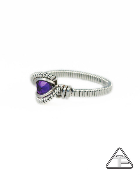 Size 6 - Amethyst and Sterling Silver Wire Wrapped Ring