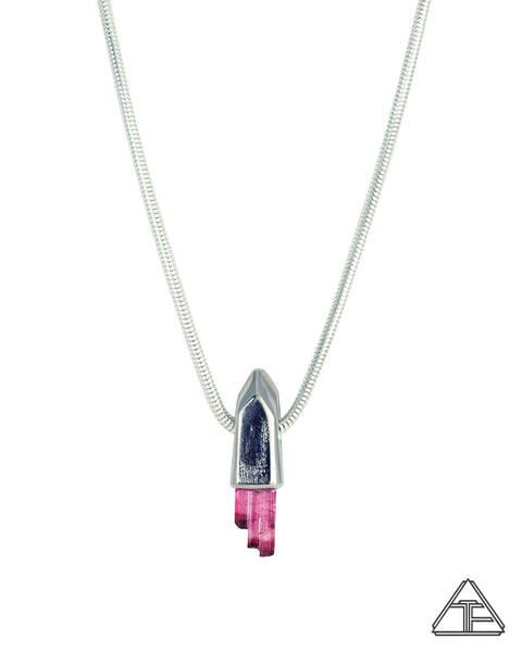 Rubellite Cluster Crystal Talisman Pendant